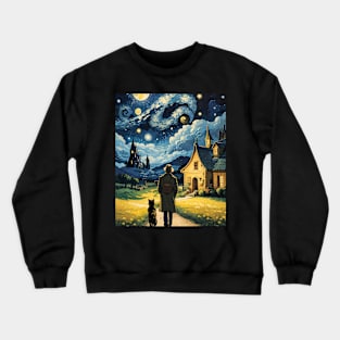 Starry Night Cat, Van Gogh Cat, Cat Lover, Cat Mom, Cat Dad Crewneck Sweatshirt